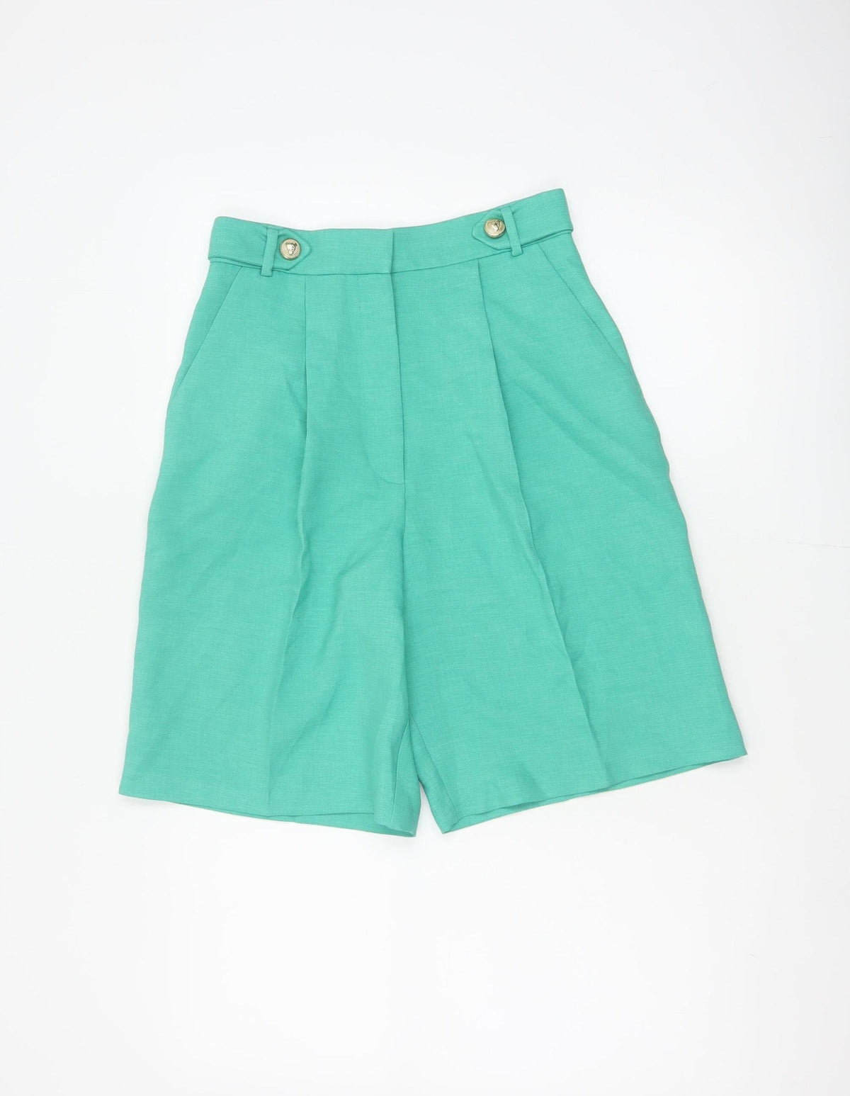 River Island Women Green Size 8 Sailor Pleated High Waist Shorts