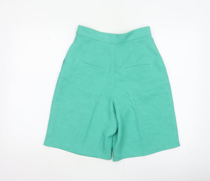 River Island Women Green Size 8 Sailor Pleated High Waist Shorts