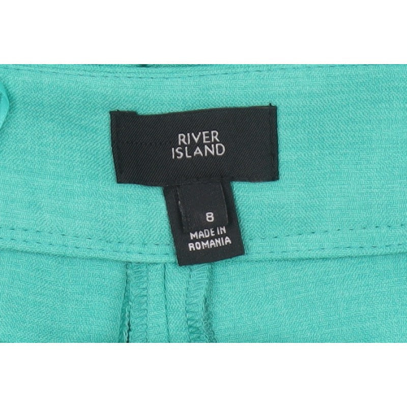River Island Women Green Size 8 Sailor Pleated High Waist Shorts