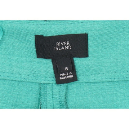 River Island Women Green Size 8 Sailor Pleated High Waist Shorts