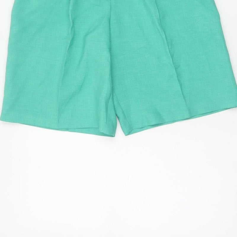 River Island Women Green Size 8 Sailor Pleated High Waist Shorts