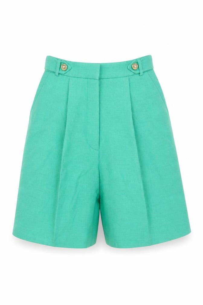 River Island Women Green Size 8 Sailor Pleated High Waist Shorts