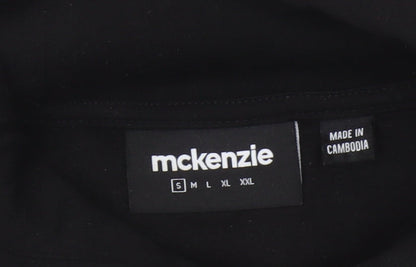 McKenzie Men’s Black S Pullover Hoodie Logo Drawstring Pocket
