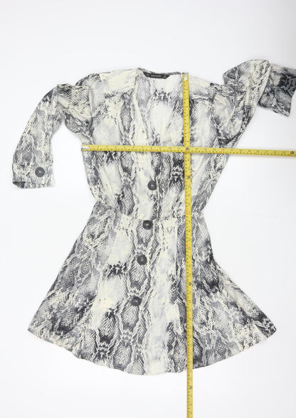 Zara Basic Women’s Multicoloured Snake Print XS Fit & Flare Dress
