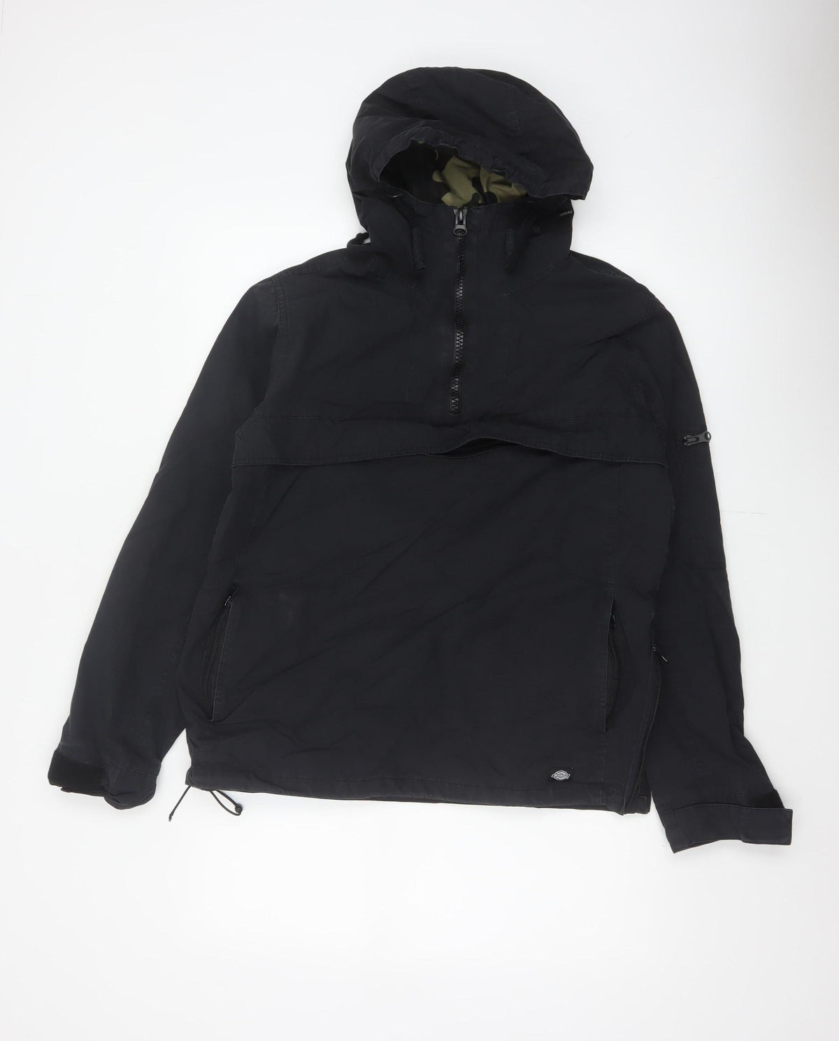 Dickies Men’s Black Small Hooded 1/4 Zip Anorak Jacket