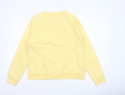 Next Women Yellow M Love Slogan Graphic Pullover Sweatshirt