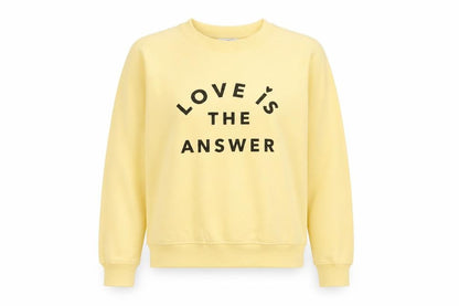 Next Women Yellow M Love Slogan Graphic Pullover Sweatshirt
