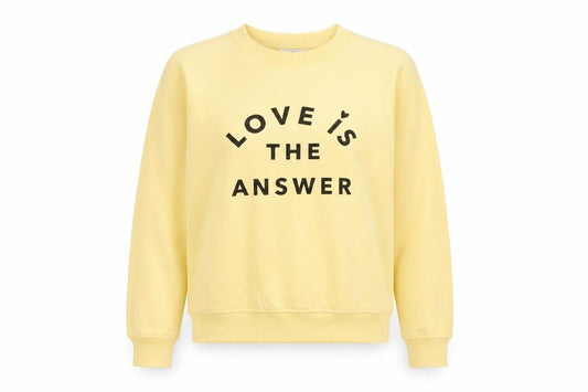 Next Women Yellow M Love Slogan Graphic Pullover Sweatshirt