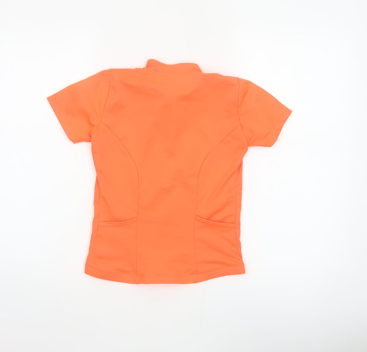 B'TWIN Boys Orange 8 Years Cycling Jersey 1/4 Zip Short Sleeve