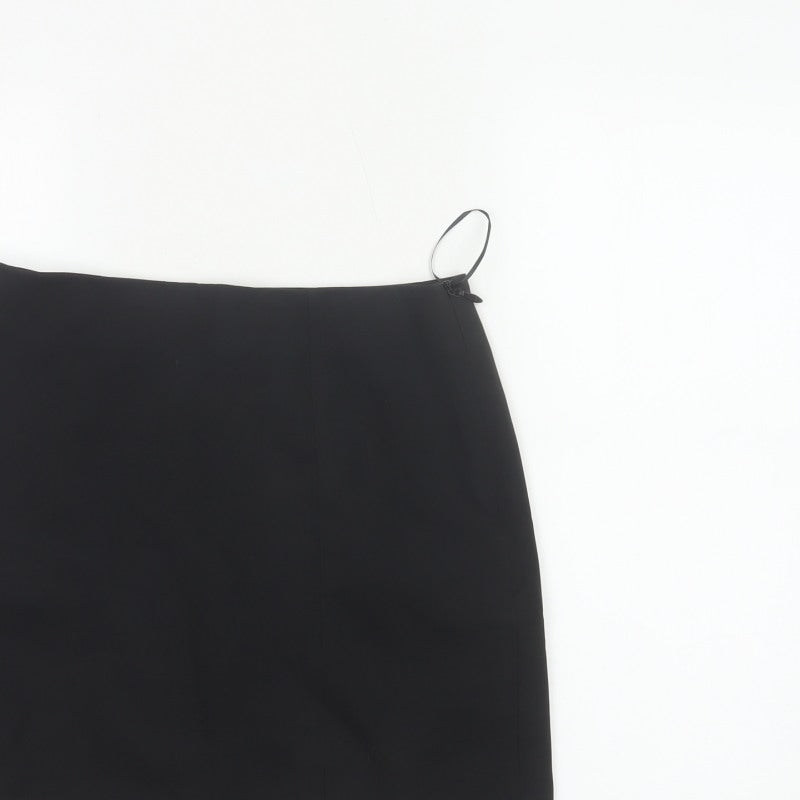 New Look Women Black UK 10 Knee Length Pencil Skirt Lined Stretch