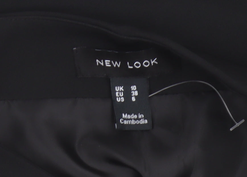 New Look Women Black UK 10 Knee Length Pencil Skirt Lined Stretch