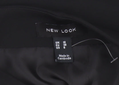 New Look Women Black UK 10 Knee Length Pencil Skirt Lined Stretch