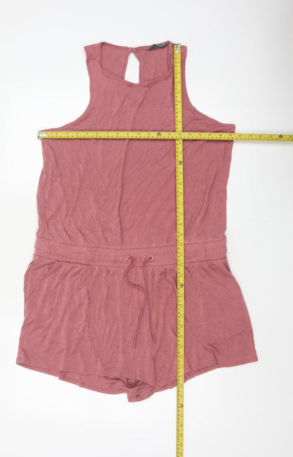 Marks and Spencer Women Pink UK 20 Modal Jersey Sleeveless Playsuit