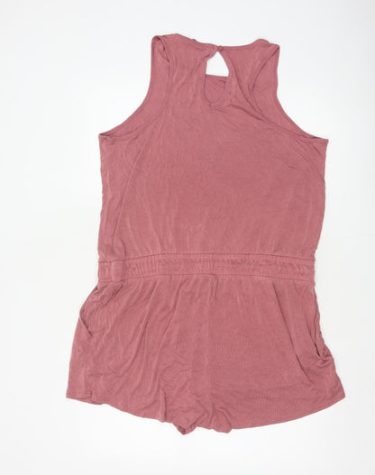 Marks and Spencer Women Pink UK 20 Modal Jersey Sleeveless Playsuit