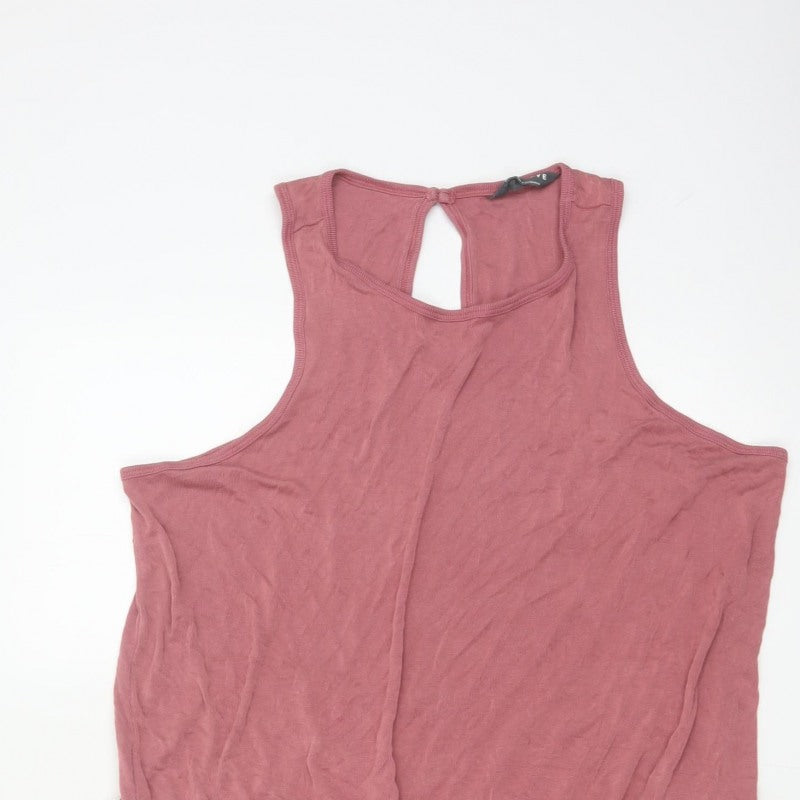 Marks and Spencer Women Pink UK 20 Modal Jersey Sleeveless Playsuit