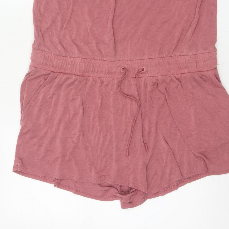 Marks and Spencer Women Pink UK 20 Modal Jersey Sleeveless Playsuit