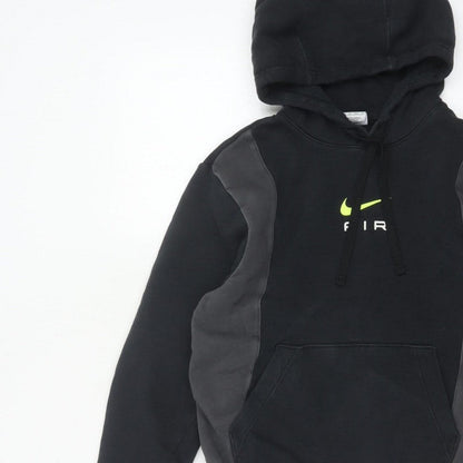Nike Men Black Grey XS Pullover Hoodie Logo Graphic Fleece