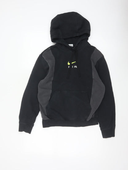 Nike Men Black Grey XS Pullover Hoodie Logo Graphic Fleece
