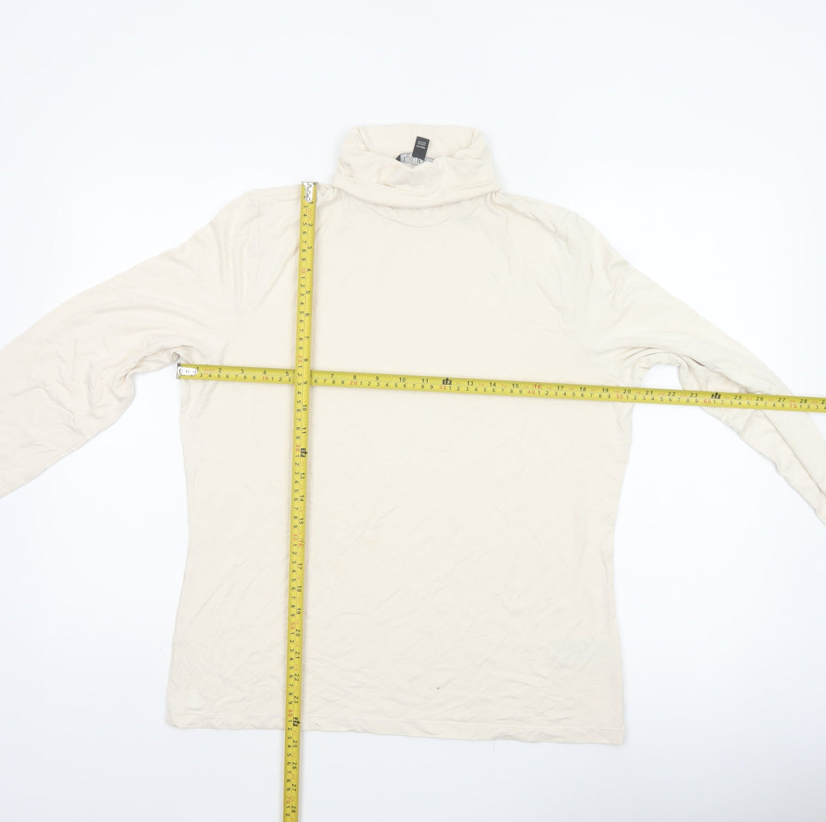Lauren Ralph Lauren Women Ivory XL Cowl Neck Viscose Jersey Top