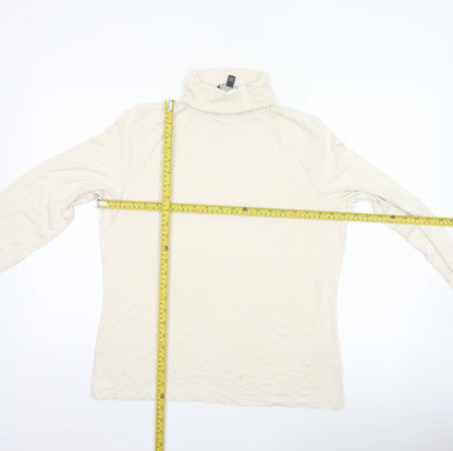 Lauren Ralph Lauren Women Ivory XL Cowl Neck Viscose Jersey Top