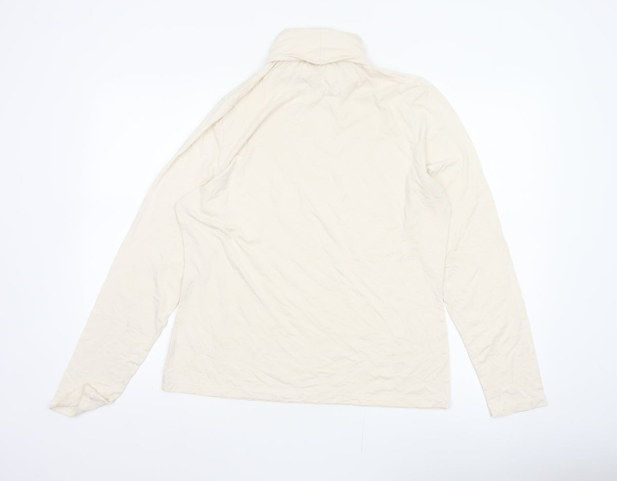 Lauren Ralph Lauren Women Ivory XL Cowl Neck Viscose Jersey Top