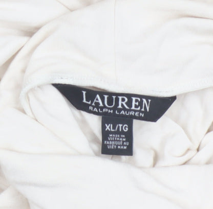 Lauren Ralph Lauren Women Ivory XL Cowl Neck Viscose Jersey Top