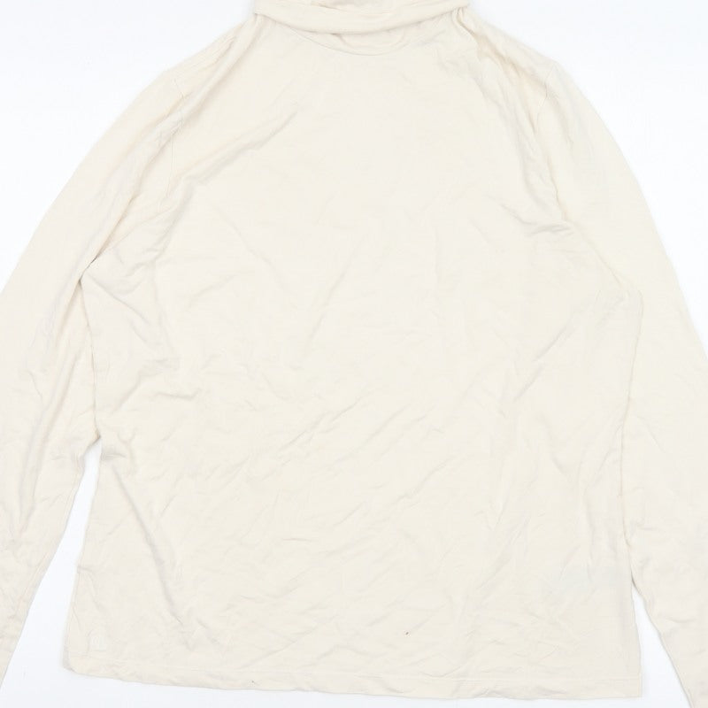 Lauren Ralph Lauren Women Ivory XL Cowl Neck Viscose Jersey Top