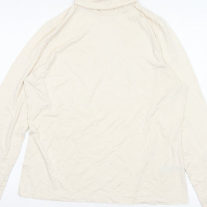 Lauren Ralph Lauren Women Ivory XL Cowl Neck Viscose Jersey Top