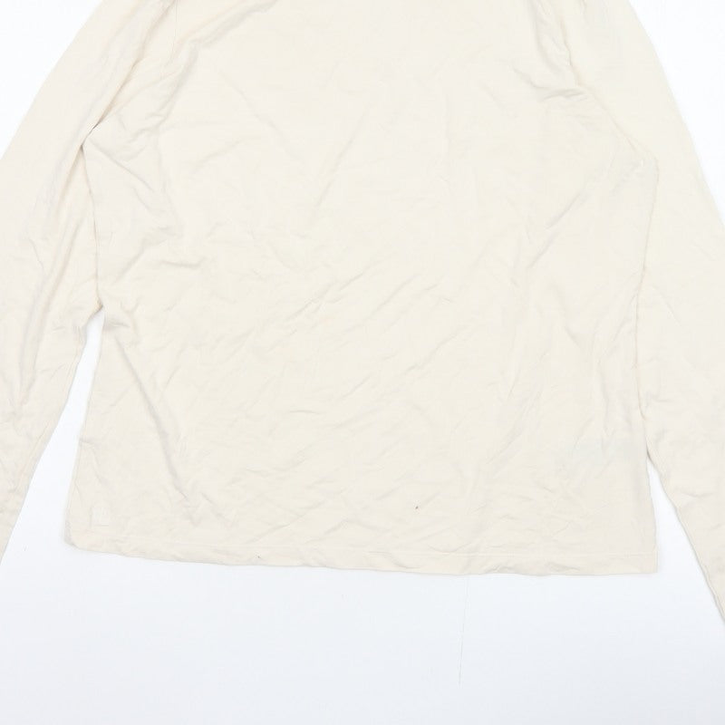 Lauren Ralph Lauren Women Ivory XL Cowl Neck Viscose Jersey Top