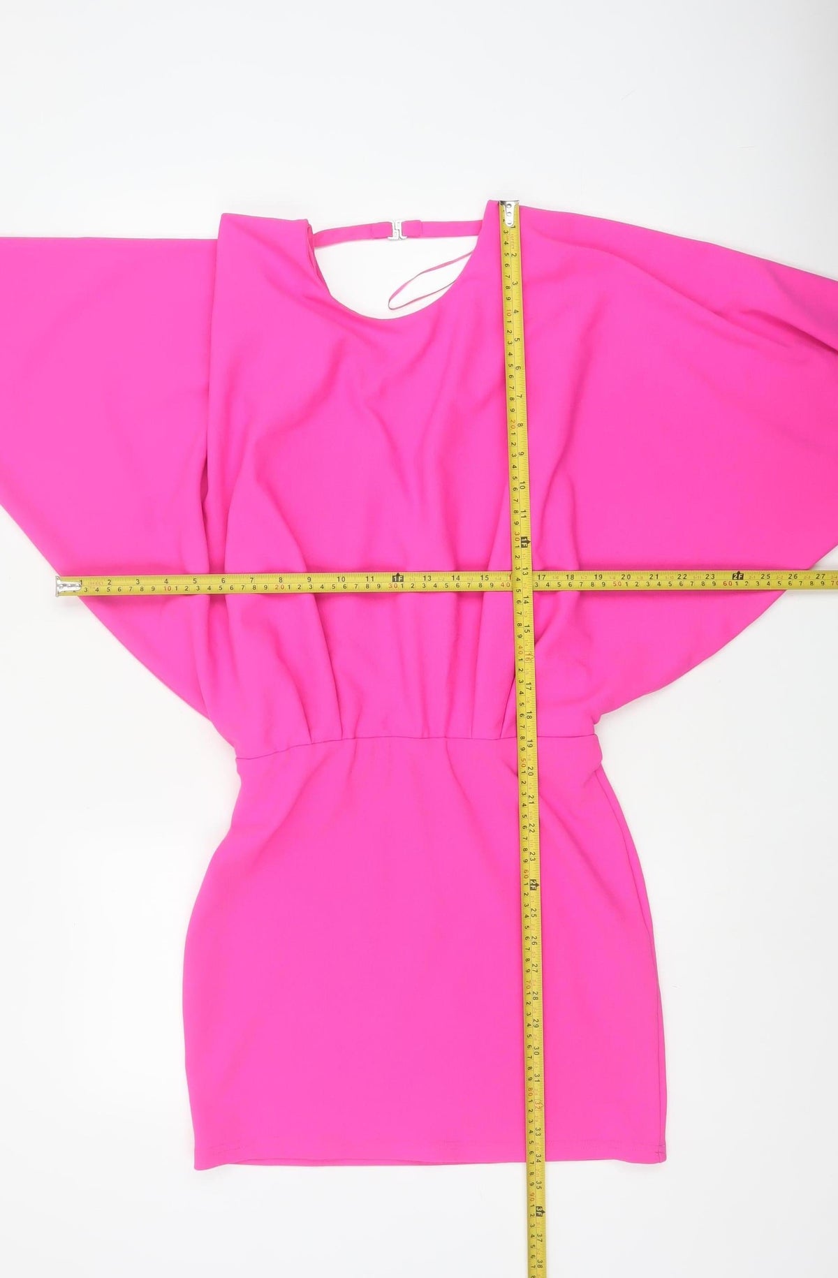 Zara Women Pink M Blouson Short Dress Dolman Sleeves Keyhole