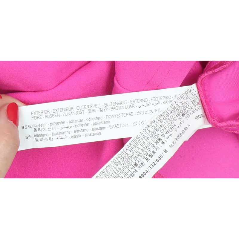 Zara Women Pink M Blouson Short Dress Dolman Sleeves Keyhole