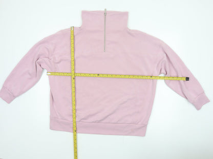Crew Clothing Company Women Pink XL Pullover Half Zip Sweatshirt