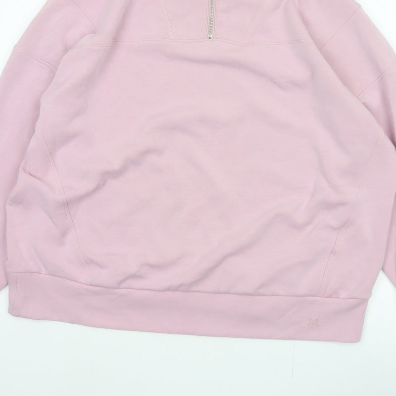 Crew Clothing Company Women Pink XL Pullover Half Zip Sweatshirt