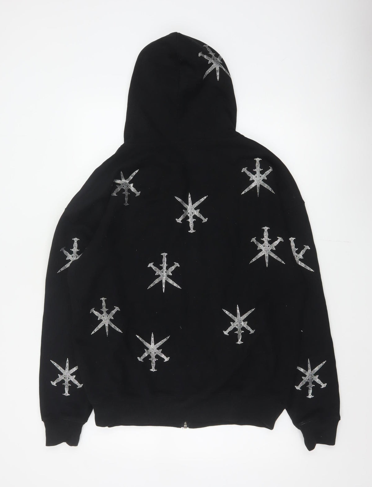 Unknown Men’s Black M Full Zip Rhinestone Gothic Hoodie