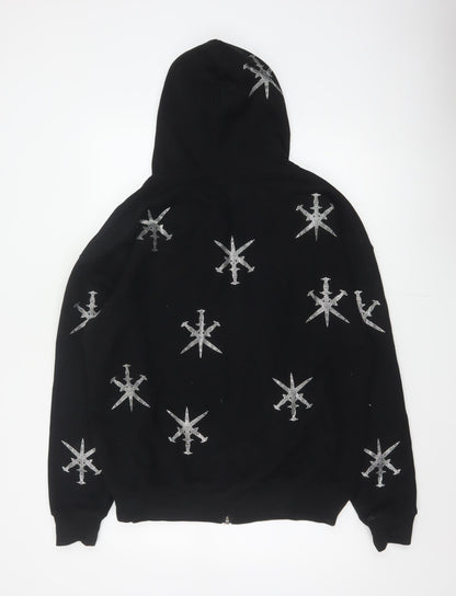 Unknown Men’s Black M Full Zip Rhinestone Gothic Hoodie