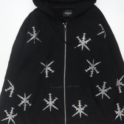 Unknown Men’s Black M Full Zip Rhinestone Gothic Hoodie