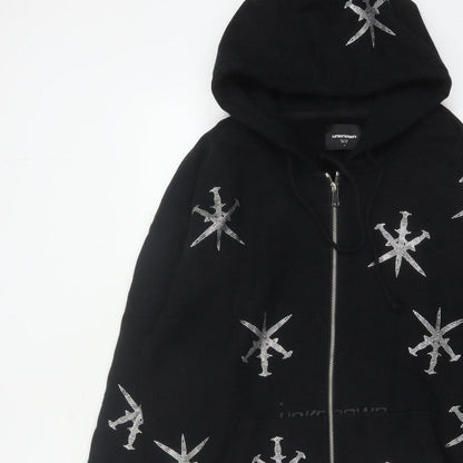 Unknown Men’s Black M Full Zip Rhinestone Gothic Hoodie