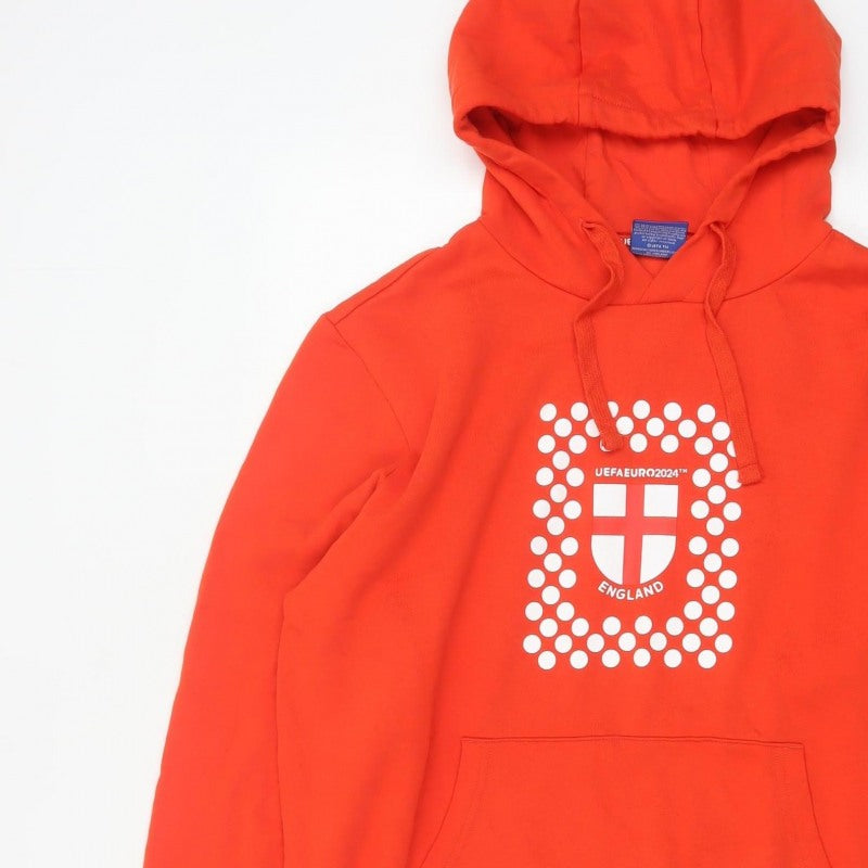 UEFA Euro 2024 Men’s Red L Pullover Hoodie England Football Graphic