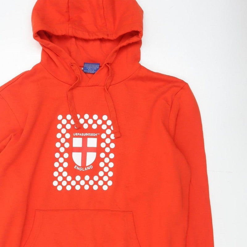 UEFA Euro 2024 Men’s Red L Pullover Hoodie England Football Graphic