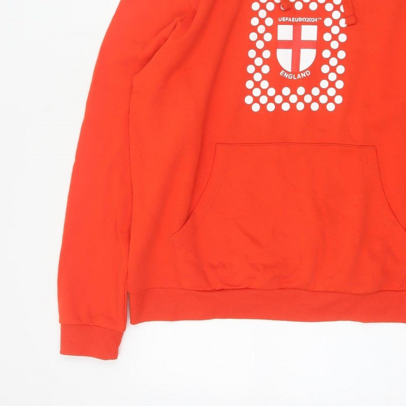 UEFA Euro 2024 Men’s Red L Pullover Hoodie England Football Graphic
