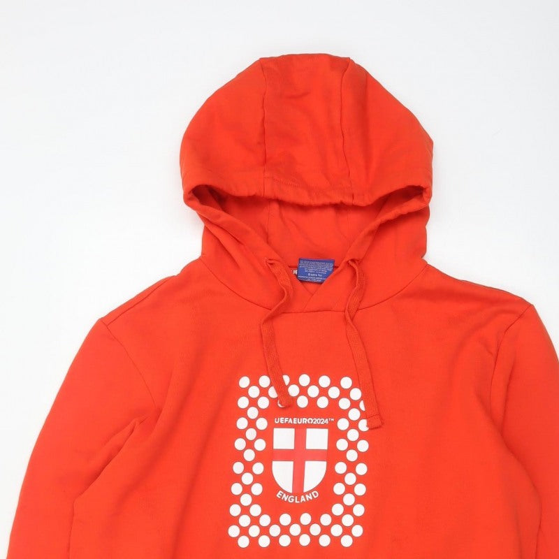 UEFA Euro 2024 Men’s Red L Pullover Hoodie England Football Graphic
