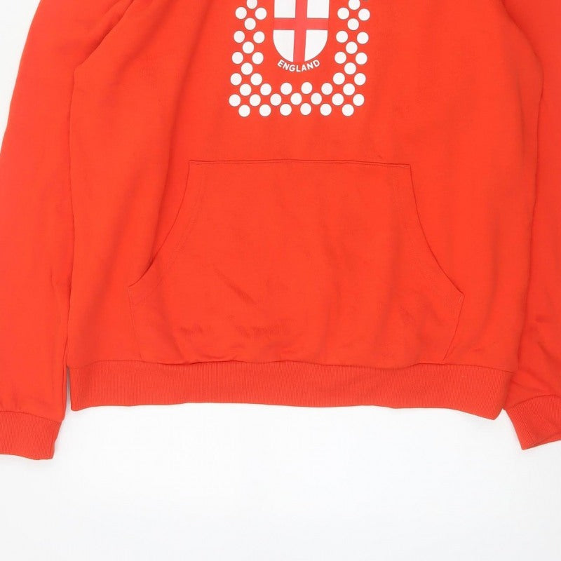 UEFA Euro 2024 Men’s Red L Pullover Hoodie England Football Graphic