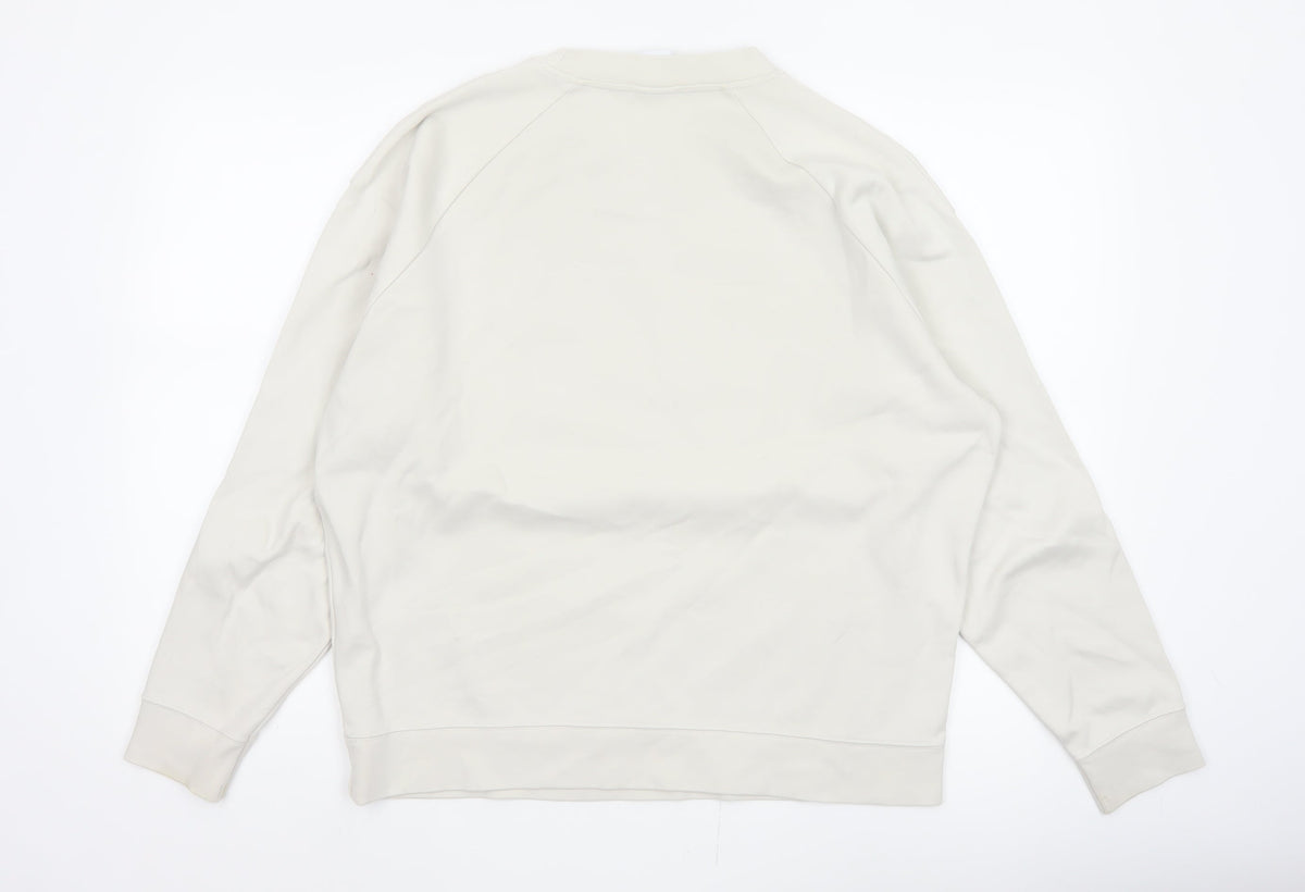 Zara Men Ivory M Pullover Sweatshirt Josef Albers Graphic Art Cotton