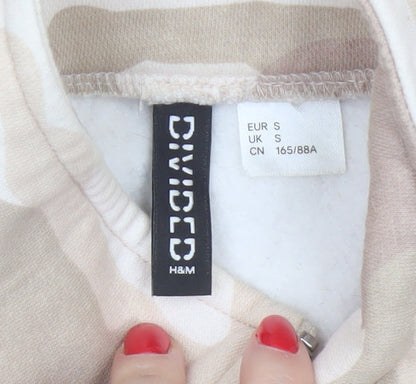H&M Divided Women’s Beige Camo Quarter Zip Sweatshirt Size S