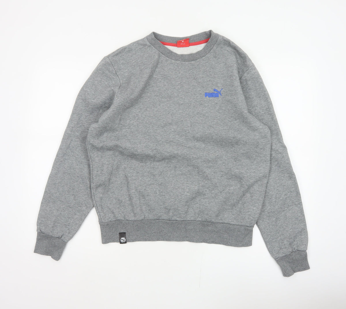 Puma Men’s Grey M Pullover Crew Neck Embroidered Logo Sweatshirt