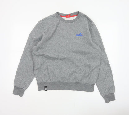 Puma Men’s Grey M Pullover Crew Neck Embroidered Logo Sweatshirt