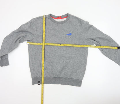 Puma Men’s Grey M Pullover Crew Neck Embroidered Logo Sweatshirt