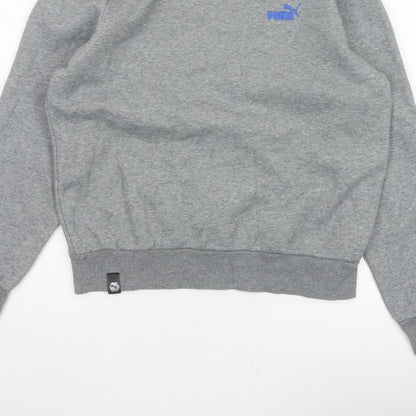 Puma Men’s Grey M Pullover Crew Neck Embroidered Logo Sweatshirt