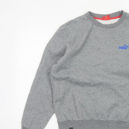 Puma Men’s Grey M Pullover Crew Neck Embroidered Logo Sweatshirt