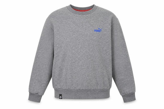 Front view of Puma Men’s Grey M Pullover Crew Neck Embroidered Logo Sweatshirt